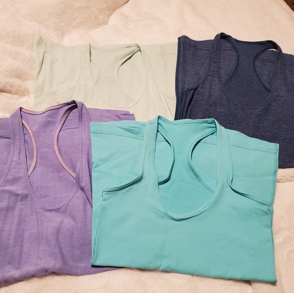 Lululemon lot of 4 cool racerback tanks size 4